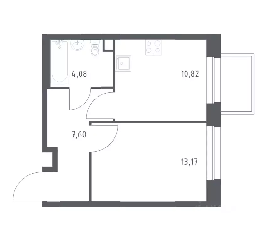 1-к кв. Москва д. Столбово, Эко Бунино жилой комплекс, 13 (35.67 м) - Фото 1