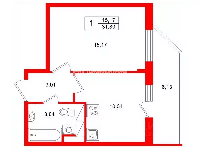 1-к кв. Санкт-Петербург просп. Ветеранов, 171к1 (31.8 м) - Фото 2
