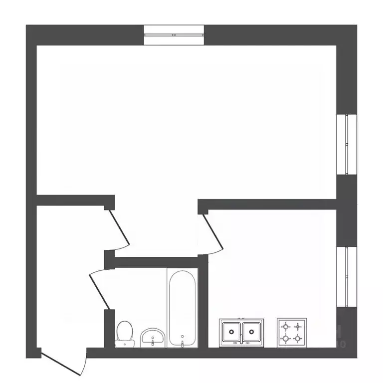 1-к кв. Тюменская область, Тюмень Харьковская ул., 56 (30.3 м) - Фото 2