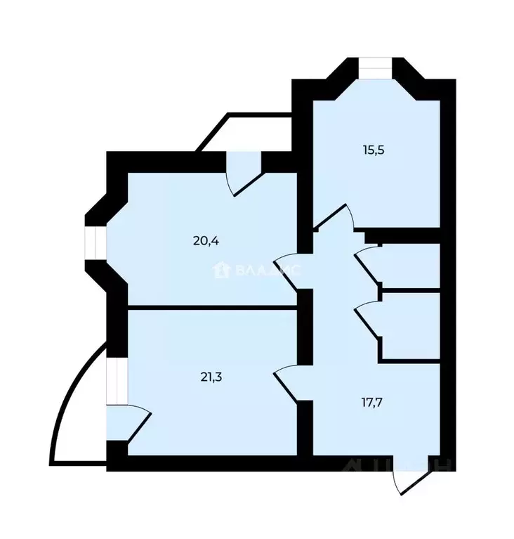 2-к кв. Липецкая область, Липецк ул. Бунина, 15 (80.1 м) - Фото 2