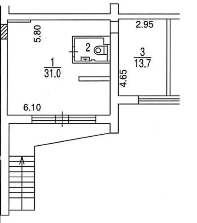 Помещение свободного назначения в Москва Волховский пер., 2 (47 м) - Фото 2