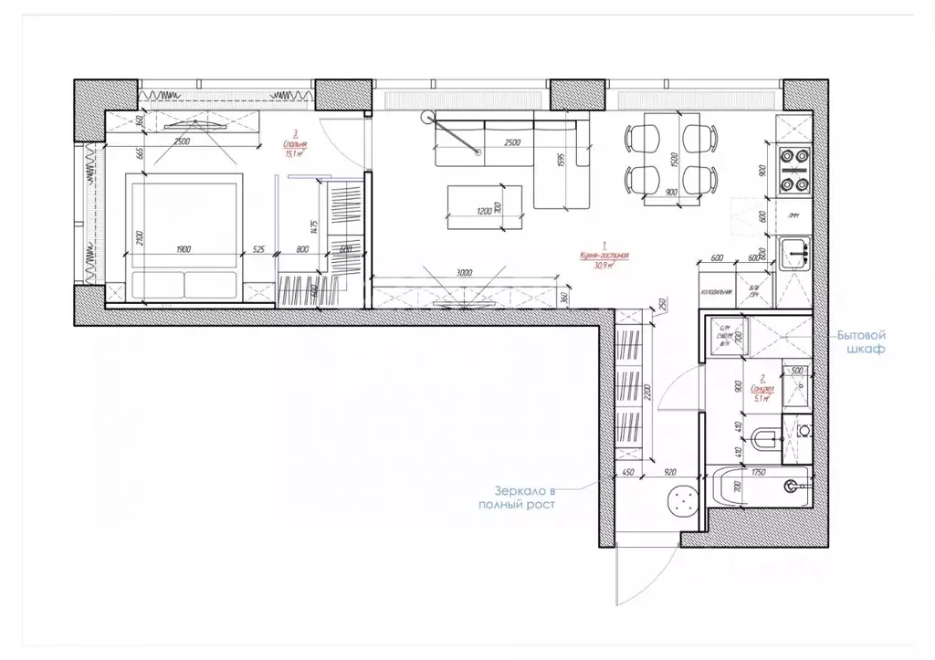 2-к кв. Москва Озерная ул., 1к1/2 (51.1 м) - Фото 2