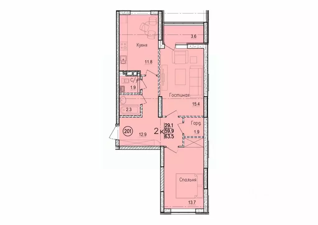 2-к кв. Саратовская область, Энгельс Энгельс-9 мкр,  (63.5 м) - Фото 0