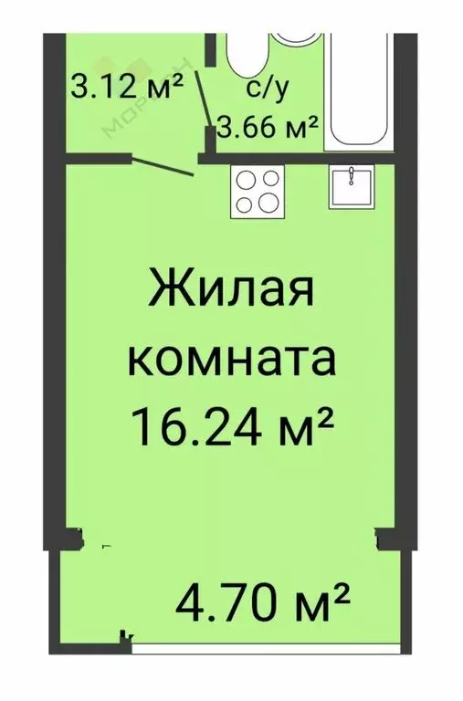 Квартира-студия: Краснодар, улица Западный Обход, 39/1к4 (21.6 м) - Фото 0