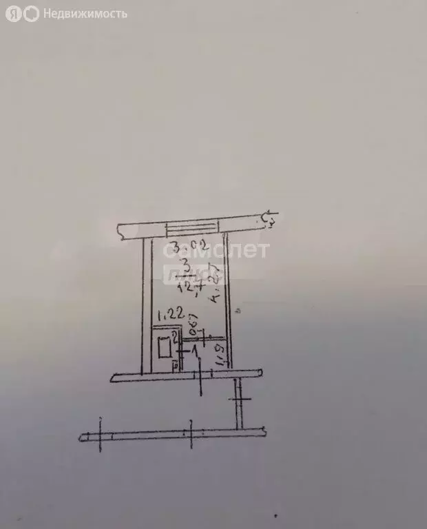 1к в -комнатной квартире (16 м) - Фото 2