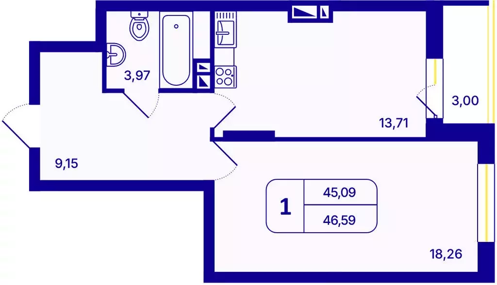 1-комнатная квартира: Новосибирск, Кировский район, Северо-Чемской ... - Фото 0