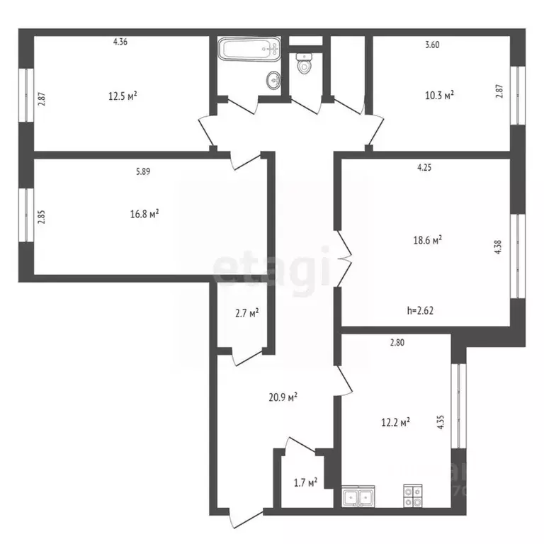 4-к кв. Ямало-Ненецкий АО, Ноябрьск Советская ул., 26 (100.7 м) - Фото 1