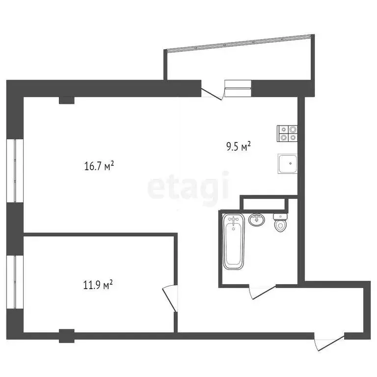 2-комнатная квартира: Абакан, улица Кирова, 214 (52.5 м) - Фото 0