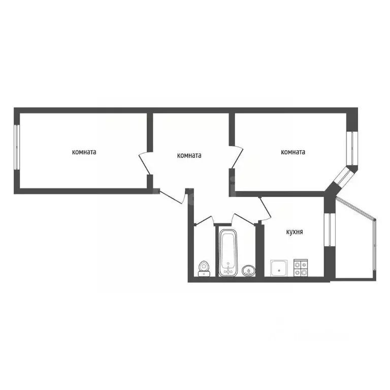 2-к кв. Воронежская область, Воронеж Московский просп., 130к1 (60.88 ... - Фото 1