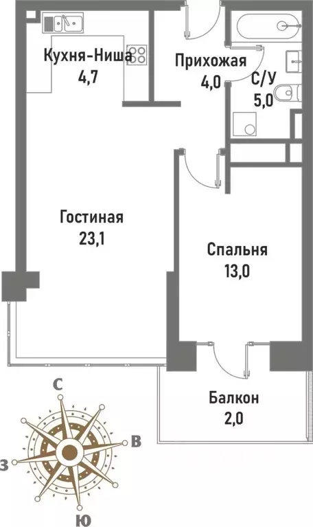 2-к кв. Москва ул. Матросская Тишина, 12 (52.7 м) - Фото 0