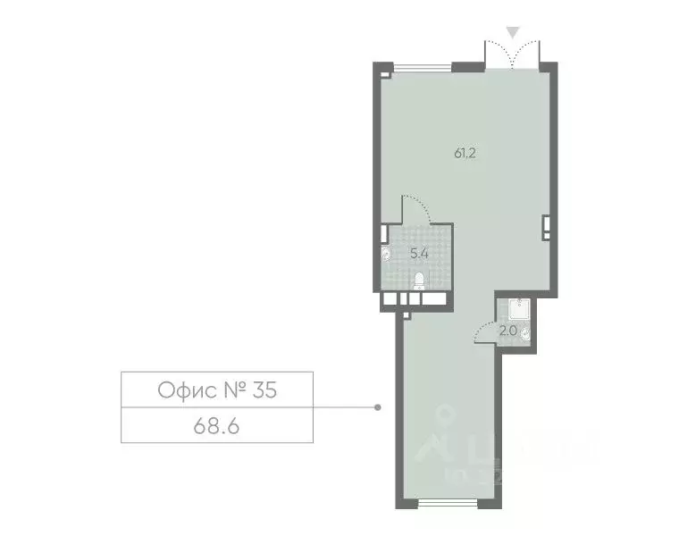 Помещение свободного назначения в Москва Лучи жилой комплекс (69 м) - Фото 1