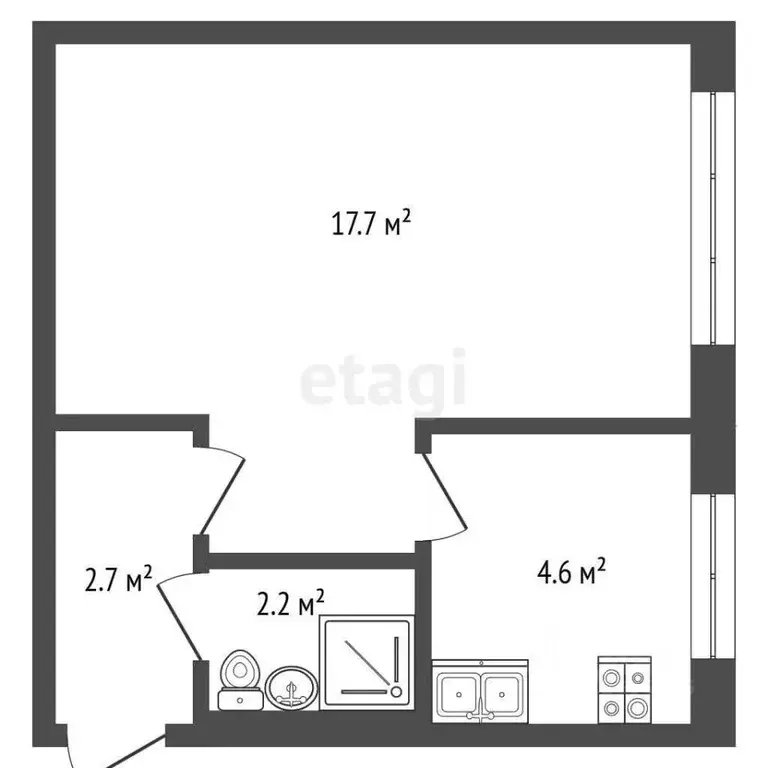 1-к кв. Москва Малая Юшуньская ул., 8К1 (28.0 м) - Фото 1