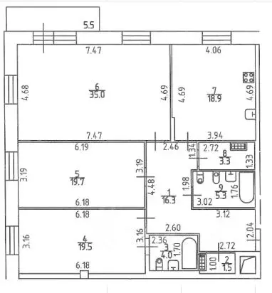 4-к кв. санкт-петербург наб. адмирала лазарева, 14 (125.15 м) - Фото 0