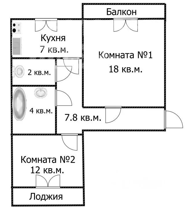 2-к кв. Саратовская область, Саратов Бахметьевская ул., 44/64 (50.8 м) - Фото 1