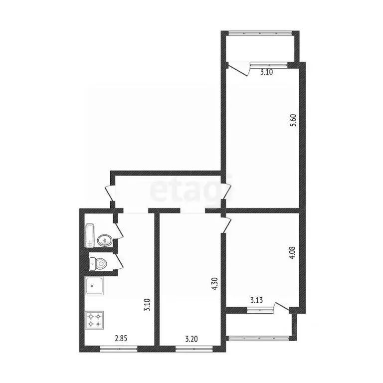 3-к кв. Белгородская область, Белгород ул. 5 Августа, 17 (75.4 м) - Фото 1