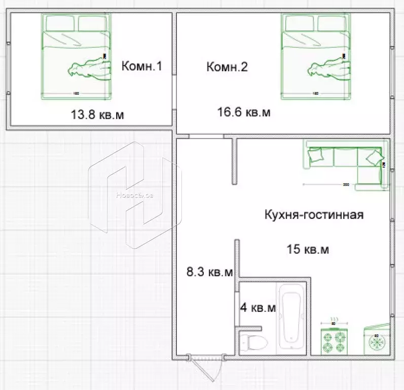 Продаётся 3-к квартира, 56.3 м - Фото 1