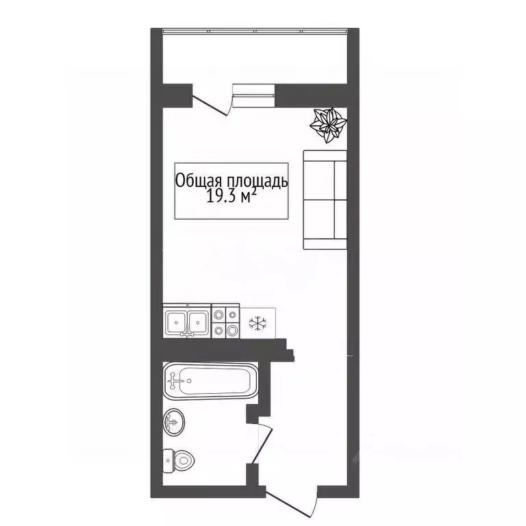Студия Новосибирская область, Новосибирск ул. Твардовского, 22/5 (19.3 ... - Фото 2