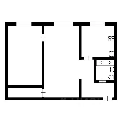 2-к кв. Самарская область, Тольятти Шлюзовой мкр, ул. Носова, 21 (45.1 ... - Фото 1