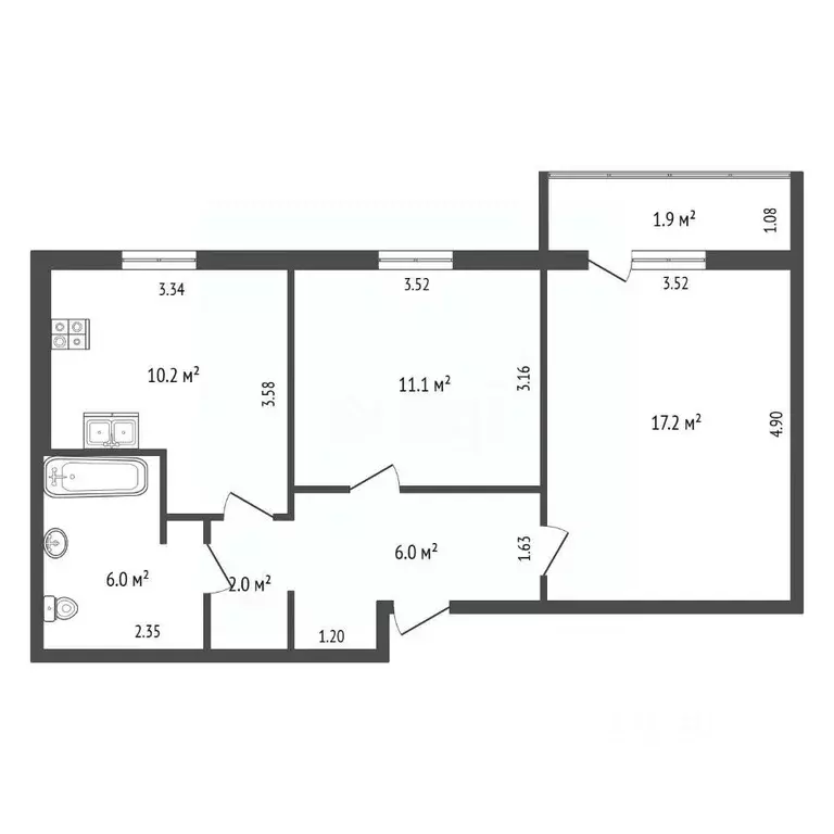 2-к кв. Ямало-Ненецкий АО, Тарко-Сале Пуровский район, Советский мкр, ... - Фото 2