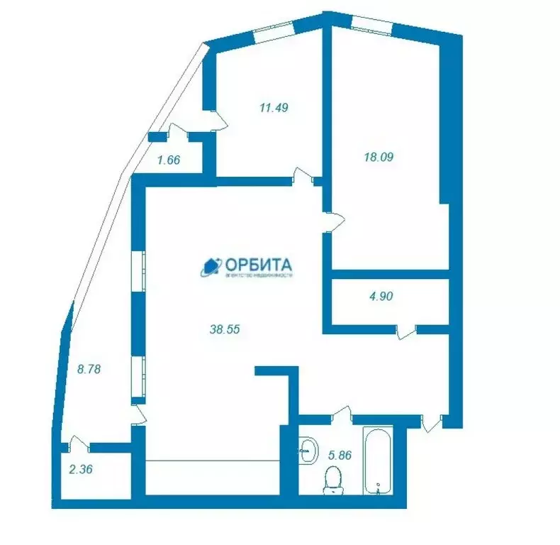2-комнатная квартира: Тюмень, Орловская улица, 58 (78.4 м) - Фото 1