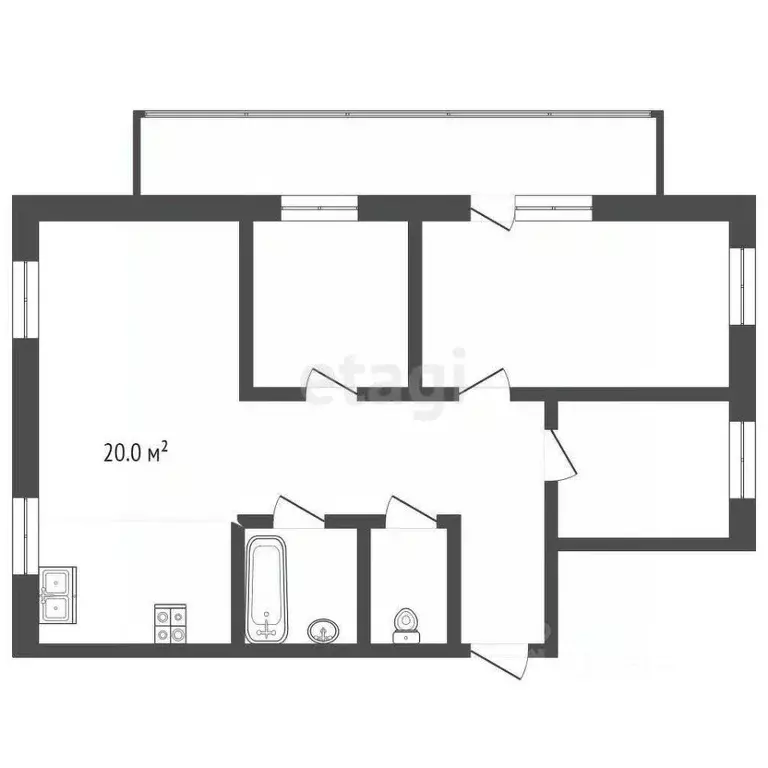 3-к кв. Вологодская область, пос. Майский ул. Ягодная, 40 (82.4 м) - Фото 2