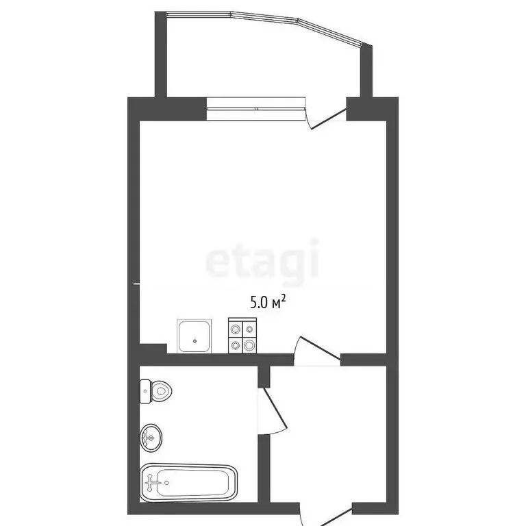Квартира-студия: Тюмень, улица Федюнинского, 64к1 (31 м) - Фото 0