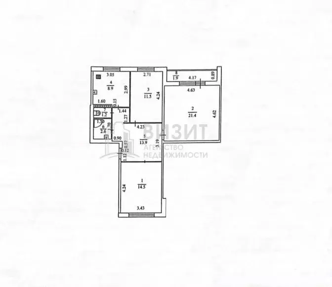3-к кв. Татарстан, Нижнекамск ул. Менделеева, 11 (74.0 м) - Фото 2