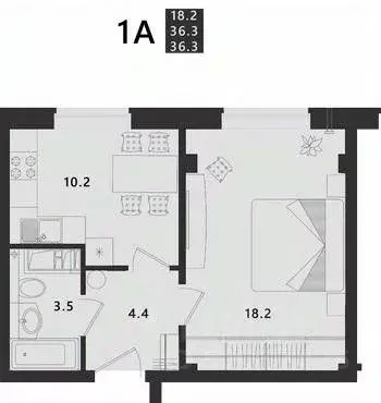 1-к кв. Псковская область, Псковский район, Завеличенская волость, д. ... - Фото 1