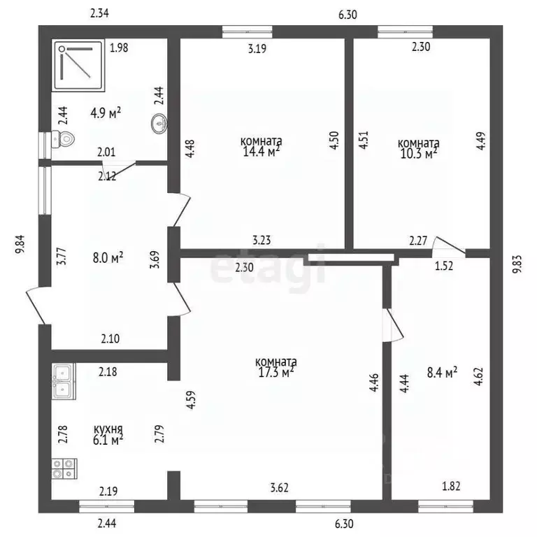 Дом в Краснодарский край, Темрюк ул. Труда, 26 (69 м) - Фото 1