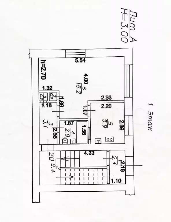 1-к. квартира, 30,7 м, 1/4 эт. - Фото 0