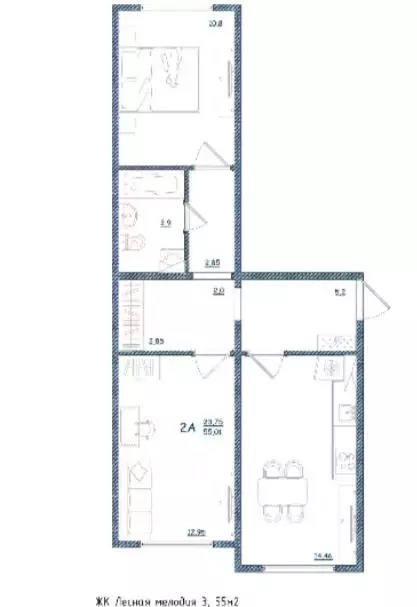 2-к кв. Тверская область, Тверь ул. Левитана, 93А (55.6 м) - Фото 1