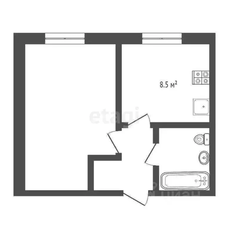 1-к кв. Самарская область, Волжский район, Смышляевка городское ... - Фото 2