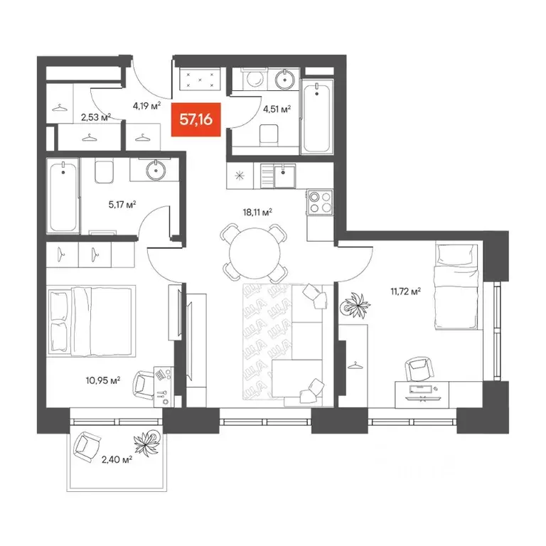 2-к кв. Новосибирская область, Новосибирск Академгородок мкр, ул. ... - Фото 1