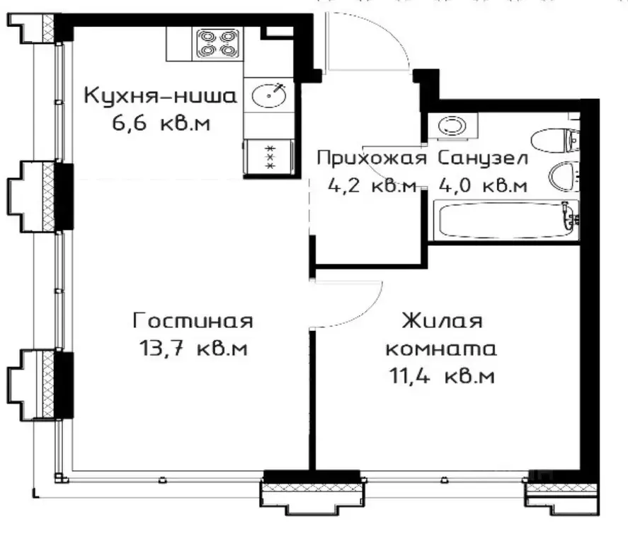 2-к кв. Московская область, Одинцовский городской округ, Заречье пгт ... - Фото 2