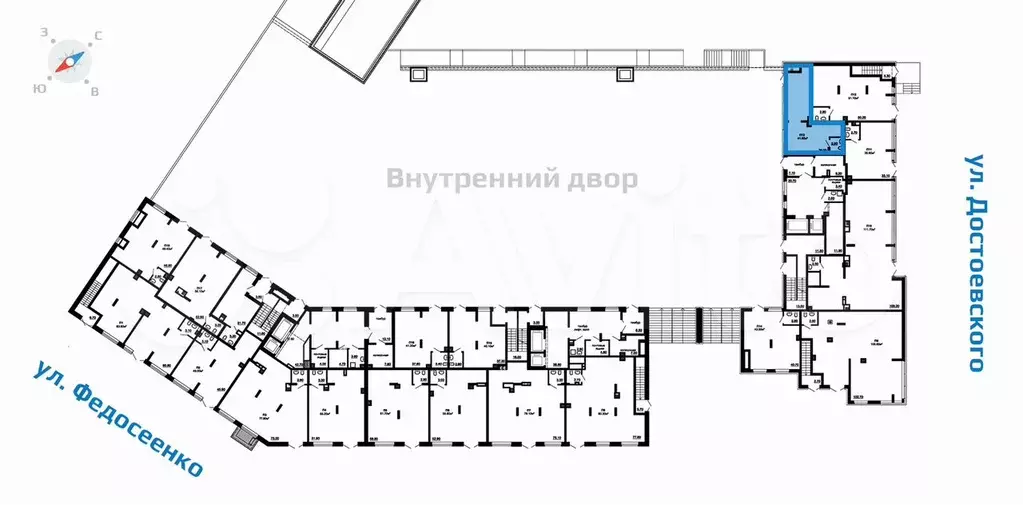 Помещение для бизнеса в ЖК  2Д Федосеенко , 41.9 м - Фото 1