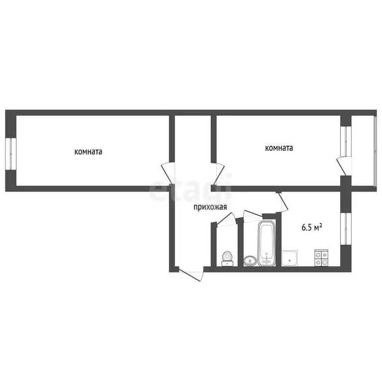 2-комнатная квартира: Муром, Радиозаводское шоссе, 42 (45.8 м) - Фото 0