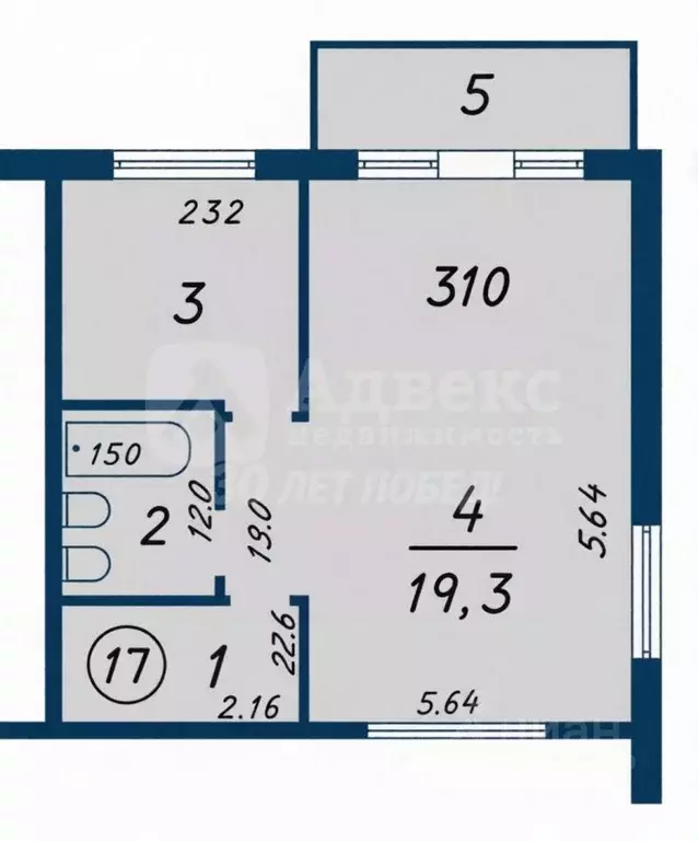 1-к кв. Тюменская область, Тюмень Рижская ул., 73 (31.8 м) - Фото 2