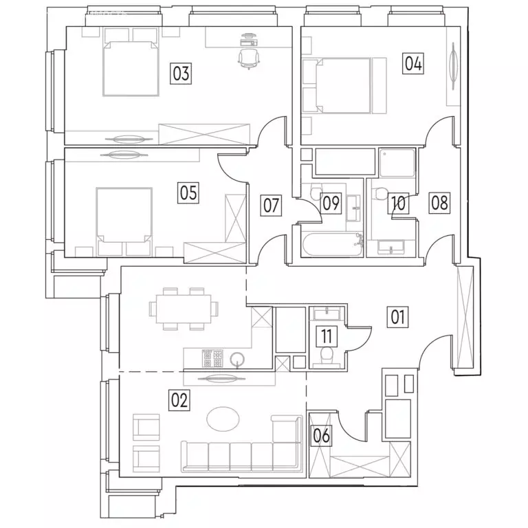 4-комнатная квартира: Москва, улица Ивана Франко, 6 (123.3 м) - Фото 2