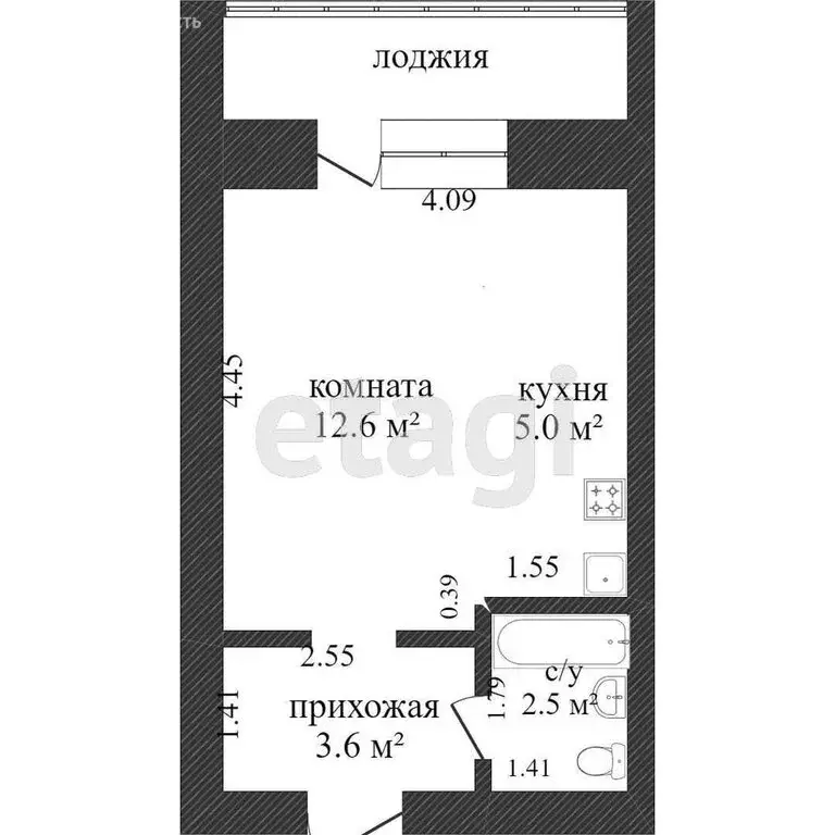 Квартира-студия: Благовещенск, улица Островского, 110 (25.8 м) - Фото 0