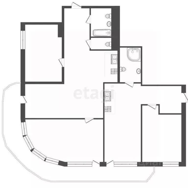 3-к кв. Крым, Ялта муниципальный округ, Восход пгт ул. Авроры, 44 ... - Фото 2