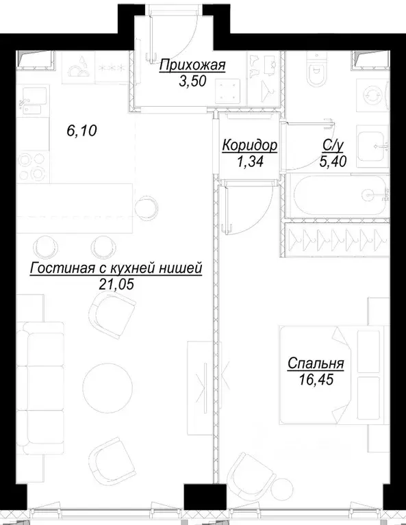 2-к кв. Москва 1-й Сетуньский проезд, вл6 (53.79 м) - Фото 0