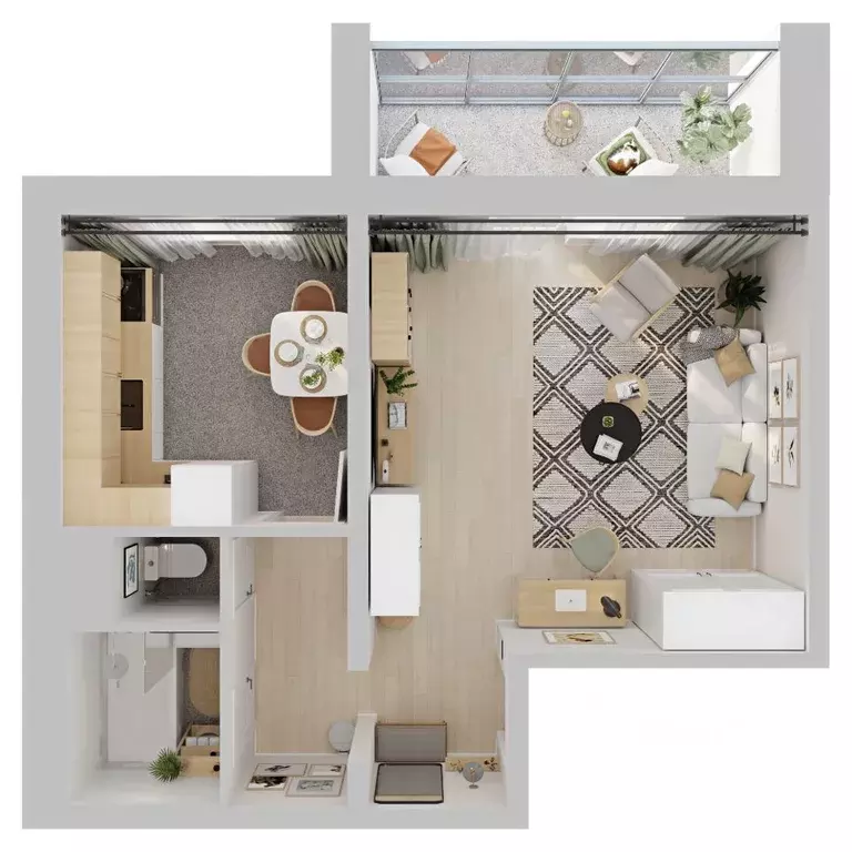 1-к кв. Свердловская область, Екатеринбург ул. Ракетная, 17/6 (38.69 ... - Фото 1