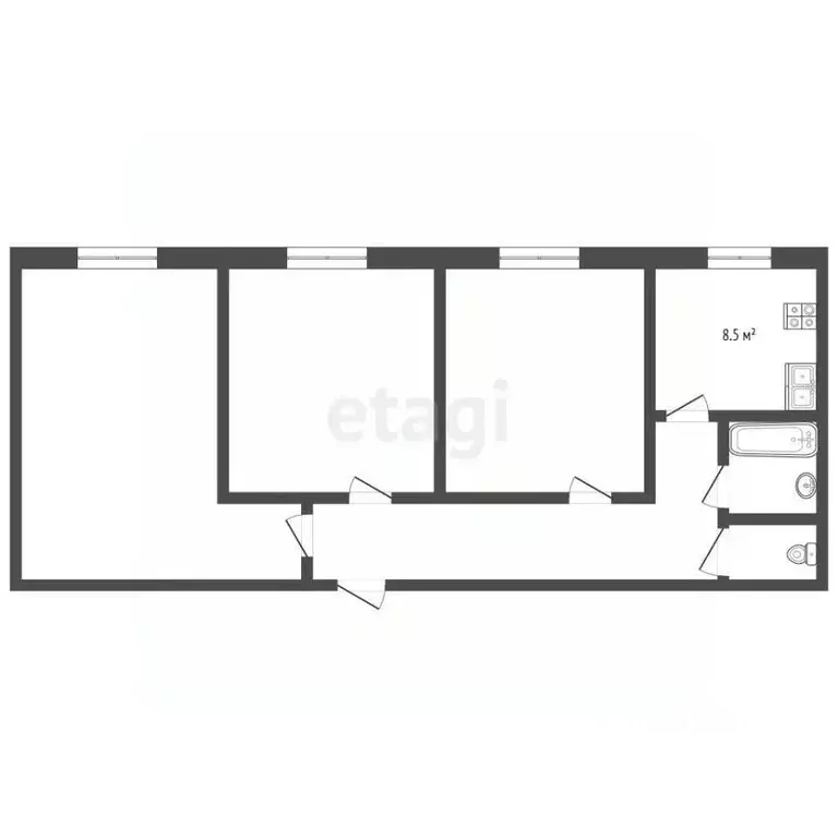 3-к кв. Алтайский край, Заринск ул. Союза Республик, 26/1 (66.0 м) - Фото 1