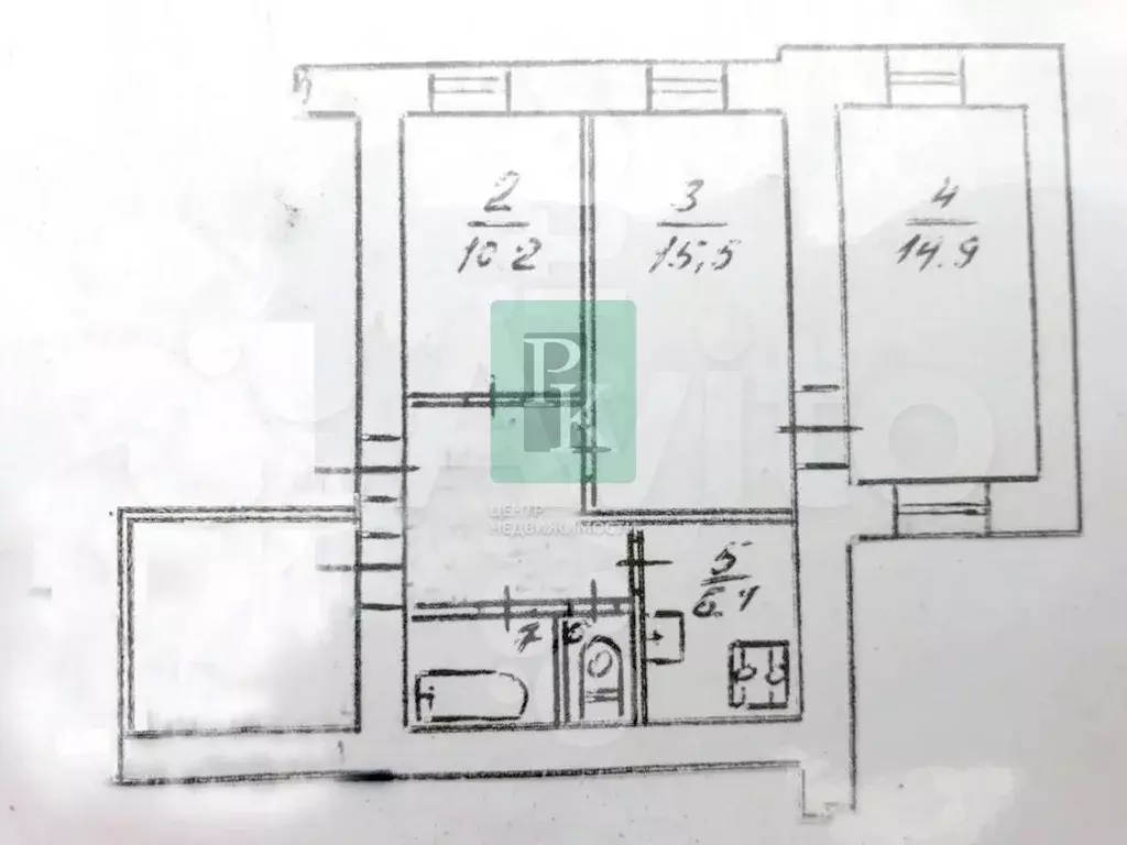 3-к. квартира, 65,7 м, 1/3 эт. - Фото 0