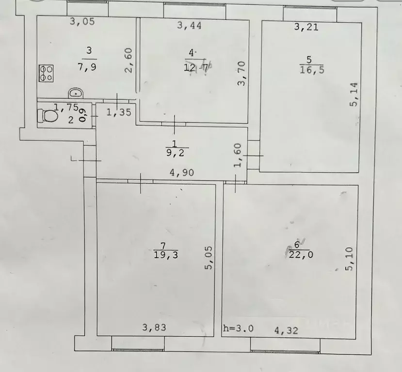 4-к кв. Брянская область, Клинцы Октябрьская ул., 35 (89.2 м) - Фото 1
