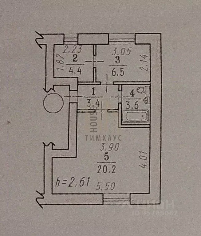 2-к кв. Омская область, Омск ул. 5-я Северная, 203А (38.1 м) - Фото 1