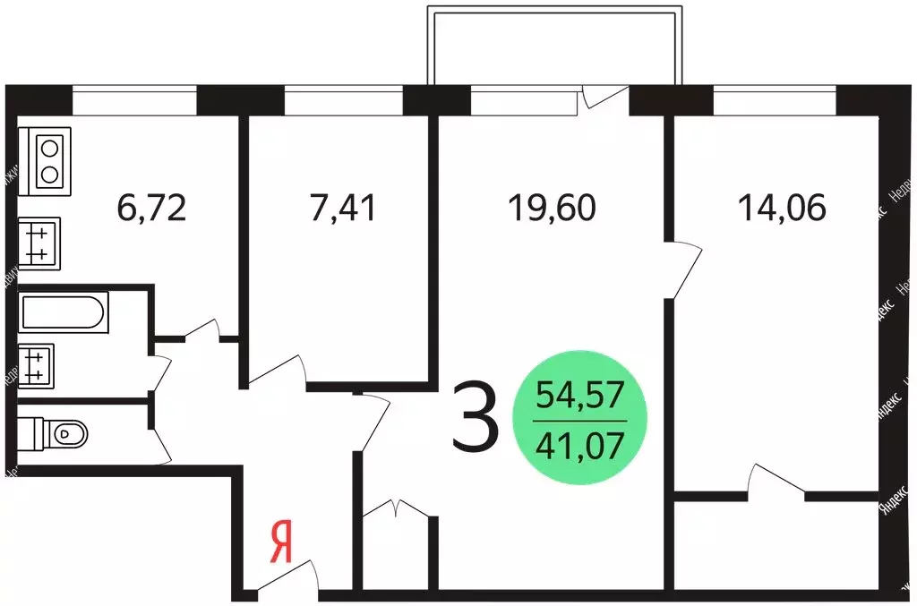 3-комнатная квартира: Москва, улица Молостовых, 17к2 (56 м) - Фото 0