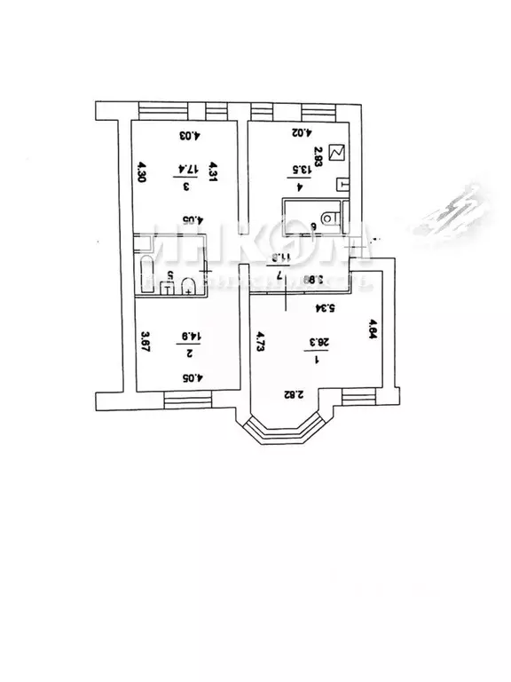 3-к кв. Москва ул. 5-я Сокольническая, 1 (91.8 м) - Фото 2