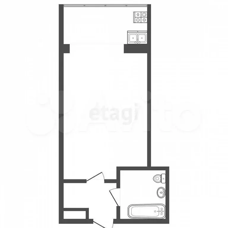 Квартира-студия, 15,8 м, 2/8 эт. - Фото 0