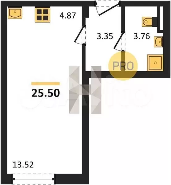 Квартира-студия, 25,5 м, 11/24 эт. - Фото 0